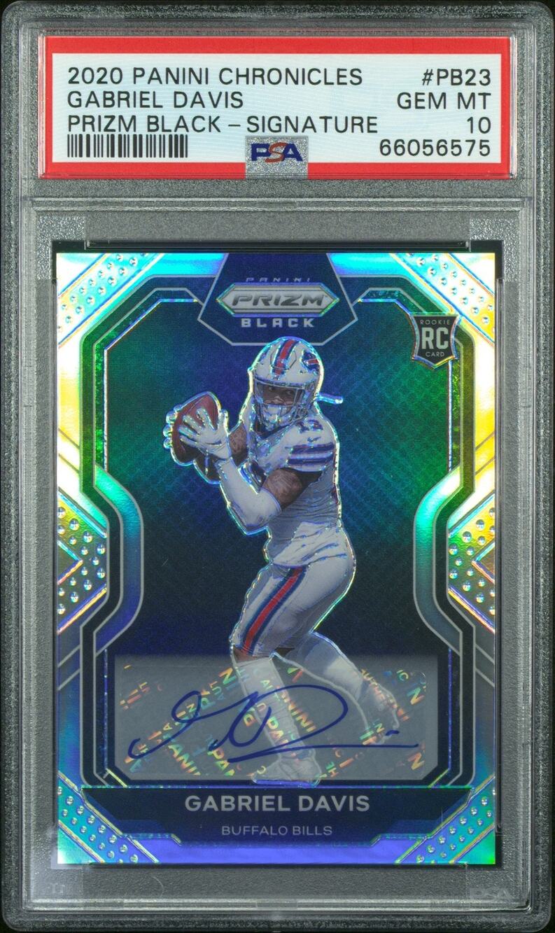2020 Panini Chronicles Prizm Black Gabriel Davis Prizm Black-Signature PSA 10